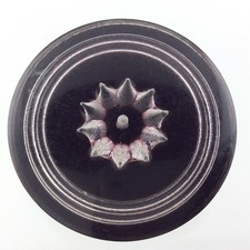 Vintage Ladies Bakelite Lucite Inset Large Black Button Fur Coats 1 6/8in N816