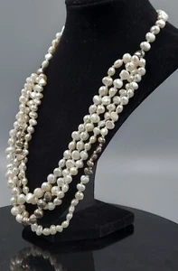 Silpada N2265  Layer Cake Freshwater Pearl & Silver Bead Necklace 22 In. A2G1792 - Picture 1 of 7