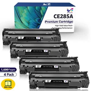 4x Black CE285A 85A Ink Toner Cartridge for HP LaserJet P1102w M1217nfw M1212nf - Picture 1 of 6
