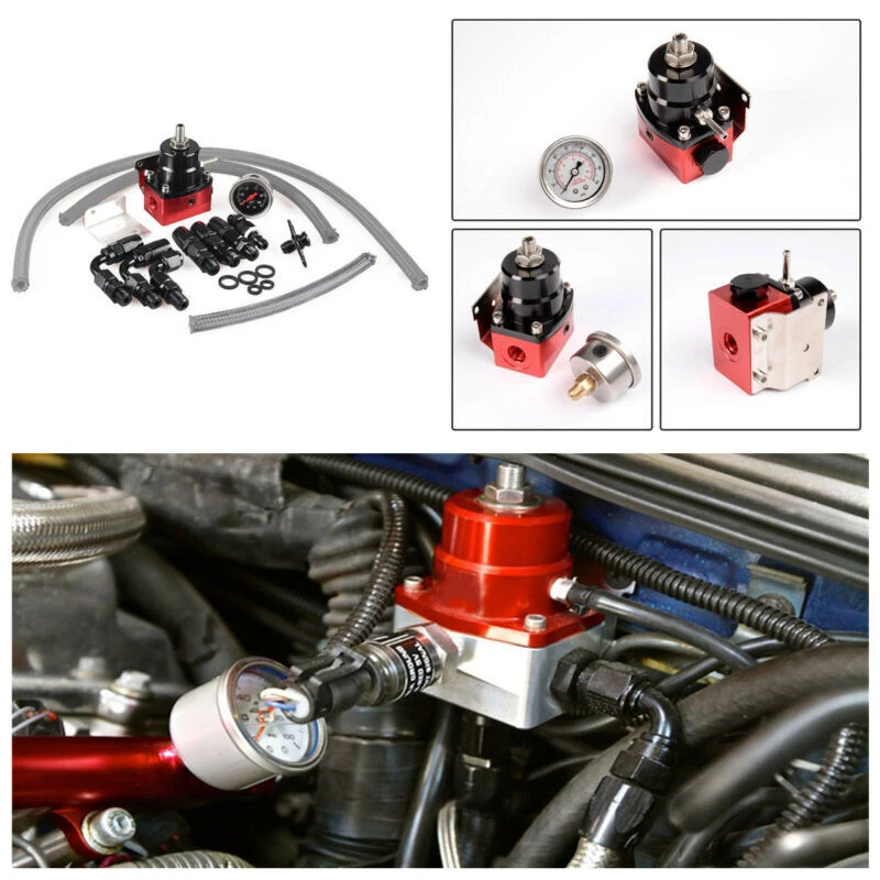 Kit regulador de presión de combustible automático universal para automóvil SUV 160 PSI medidor de aceite montaje AN6 Foto 1 de 4