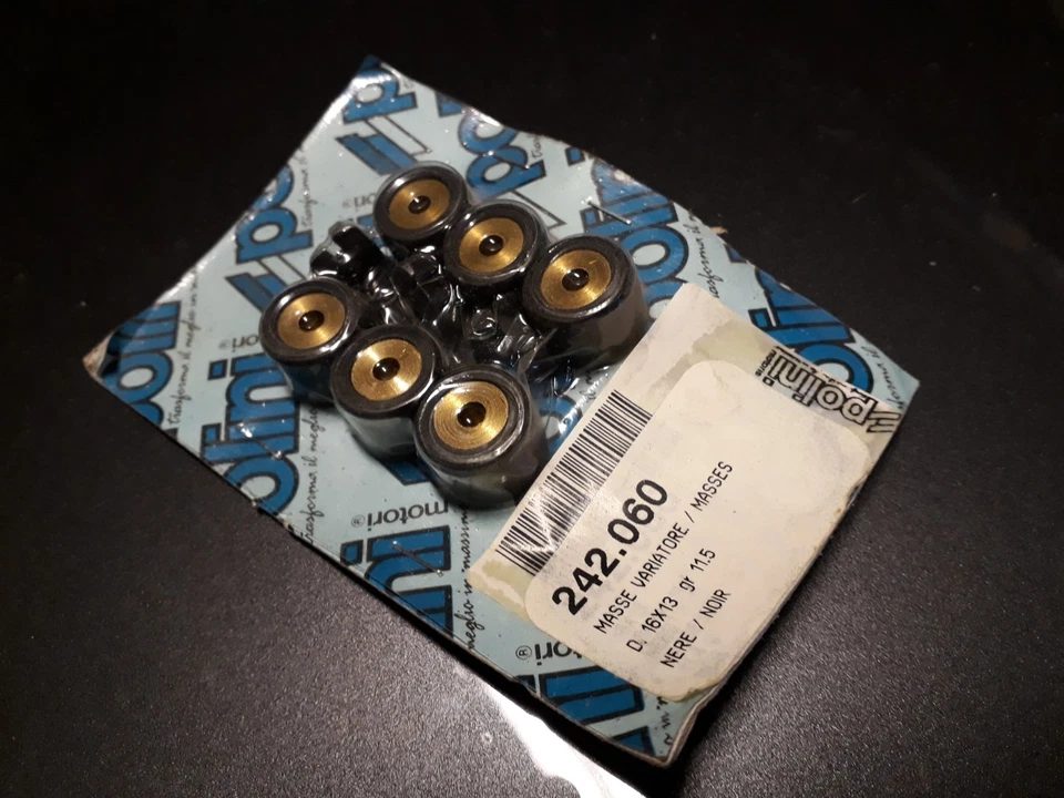 GALETS+ GUIDES POLINI 16x13mm 11,5grs POUR SCOOTERS PIAGGIO PEUGEOT GILERA VESPA - Photo 1/1