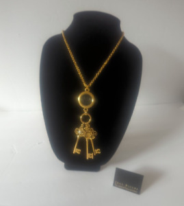 Vintage Joan Rivers Heraldic Pendant Key Necklace