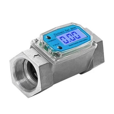 20-280L Turbine 1.5inch NPT40 Digital Gasoline Water Liquid Fuel Flow Meter Blue - Image 1 of 4