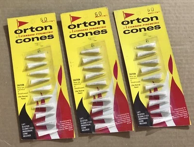 Qty/3 NEW Vintage Orton Standard Pyrometric Cones - Small 1 -1/8”  Made in USA - Image 1 of 3