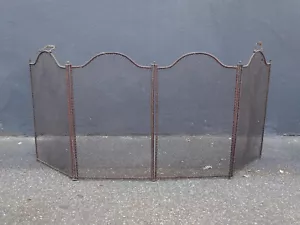 Funkenschutzgitter Funkenschutz Funkenschirm Eisen Gitter antik aus Frankreich - Bild 1 von 12