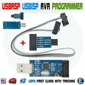 USBASP USBISP AVR Programmer USB Adapter + 6-to 10 Pin IDC ISP Connector + Cable - Picture 1 of 12
