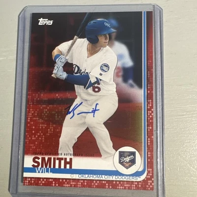 2019 Topps Will Smith autograph Red 8/10 Dodgers - Image 1 of 3