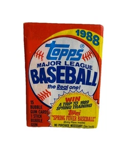 TOPPS BASEBALL CARDS 1988 with GUM Major League UNOPENED Spring Fever Baseball - Picture 1 of 2