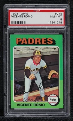 1975 Topps Vicente Romo #274 PSA 8 - Image 1 of 2