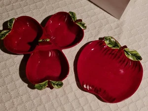 Laura Ashley Apple Dip Nibbles Bowls and Tray Set - Picture 1 of 6