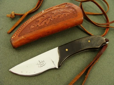 Custom KAM Knives Kevin Anthony Morath Wichita Falls TX Hunting Knife & Sheath - Image 1 of 4
