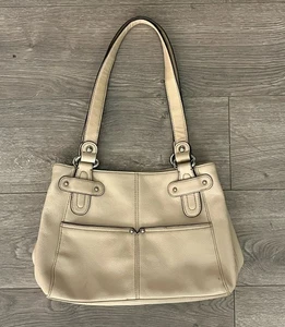 Borsa/borsa Tignanello beige marrone vera pelle ciottolata - Foto 1 di 9