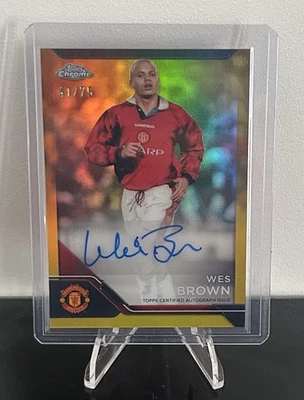 Wes Brown Auto /75 Topps Chrome Manchester United Deluxe Edition - Image 1 of 2