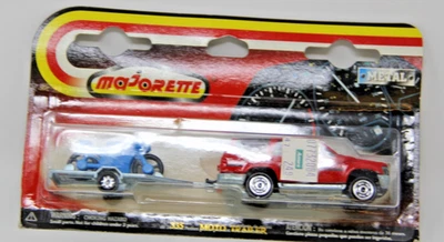 Majorette 335 Moto Trailer "Toyota 4x4 Runner and Motorcycle" New On Card Rare - Image 1 of 4