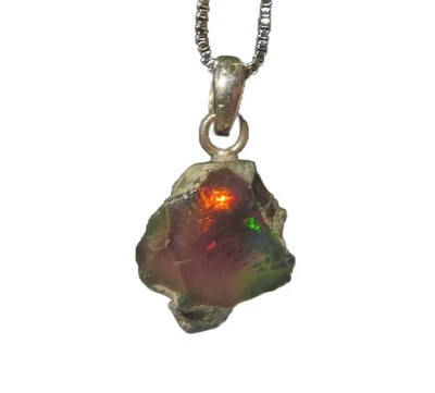 Edelopal schwarz Black Opal Rohstein Anhänger 925 Silber Nr. 4818 - Bild 1 von 4