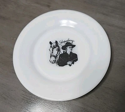 Vintage Hopalong Cassidy Teller Hazel Atlas weiß Milchglas Teller 50er Jahre 7" - Bild 1 von 4