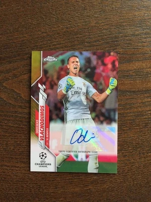 2019-20 Topps Chrome Odisseas Vlachodimos RC Autograph Gold 37/50 Benfica Greece - Image 1 of 2