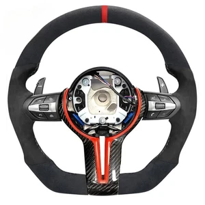 Alcantara Carbon Steering Wheel for BMW M2 M3 M4 M5 M6 X5M F30 F10 F20 F35 F22 - Picture 1 of 3