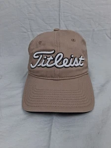 Titleist Khaki FJ FootJoy Baseball Hat Golf Cap Strap Back #1 Pro V1 Embroidered - Picture 1 of 11