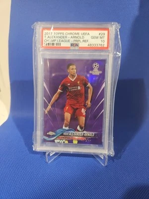 2017 Chrome UCL Purple Refractor Trent Alexander-Arnold Purple PSA 10 Rookie RC - Image 1 of 2