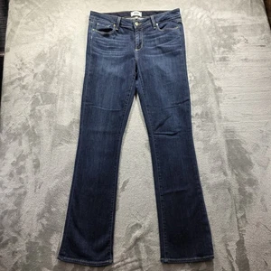 Jeans Paige Manhattan donna 32 blu lavaggio scuro bootcut denim elasticizzato Los Angeles - Foto 1 di 10