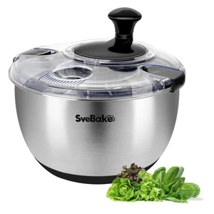 Stainless Steel Salad Spinner, 4.2 Qt Vegetable Washer, BPA-Free Lettuce Drye... - Picture 1 of 9