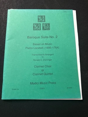 Pietro Locatelli Baroque Suite No. 2 Clarinet Quintet Medici Music Press Book - Image 1 of 3