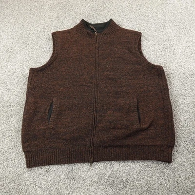 Pendleton Vest Mens 2XL Brown Ragg Reversible Wool Fleece Zip Sleeveless Jacket - Image 1 of 4