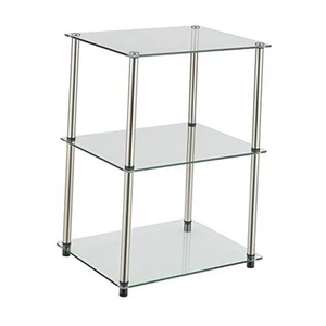 Designs2Go Classic Tall 3 Tier End Table Glass - Picture 1 of 6