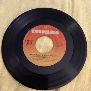 45 RECORD - JOHNNY MATHIS & DENIECE WILLIAMS- YOU'RE A SPECIAL PART OF MY LIFE - Picture 1 of 2