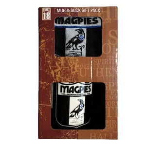 Genuine AFL Footy Merchandise Collingwood Magpies Mug Sock Gift Pack New Boxed - Picture 1 of 22