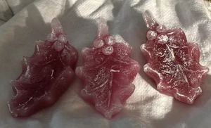 3 3-1/2" Weihnachtsstern Blütenblatt Kerzen in rosa 3-1/2" unbenutzt Weihnachtsdeko - Bild 1 von 7