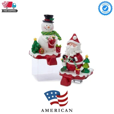 Festive Claydough Stocking Hangers - Colorful Santa & Snowman for the Holidays Foto 1 de 2