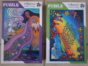 2 - Lot indigene Kunst Puzzle: "Geisterführer" & "Weltleben" - Bild 1 von 4