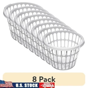 Round Laundry Basket Ventilated Plastic Hamper Lightweight Storage Clothes New - Picture 1 of 22