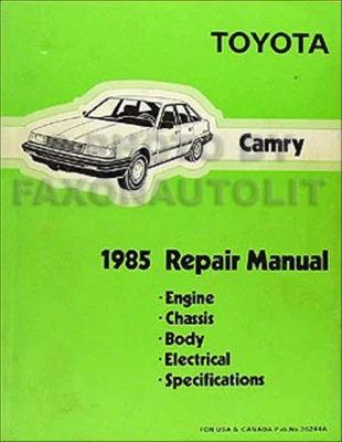 Manual De Reparación Original De Taller Toyota Camry 1985 85 OEM - Imagen 1 de 2
