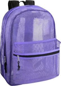 Transparent Mesh Backpack for School, Travel with Padded Straps - Picture 1 of 7