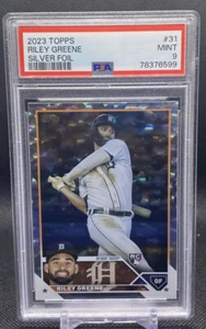 2023 Topps #31 Riley Greene SILVER FOIL PSA 9 Mint - Picture 1 of 2