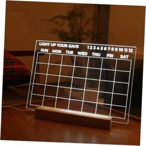 Acrylic Dry Erase Monthy with Light 13 x 9 - LED Memo Display and Calendar - Picture 1 of 7