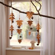 Hänger Herbstblätter Metall Rost Deko Fenster Herbst Aufhänger Perlen Zapfen