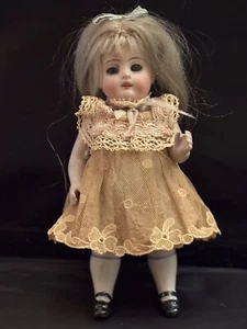 ANTIQUE BISQUE MINIATURE 6” DOLL KESTNER DOLLHOUSE 257 15 OPEN MOUTH GLASS EYES - Picture 1 of 11