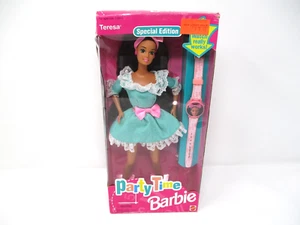 1994 Barbie Teresa Party Time Barbie with real watch 12244 NEW OLD STOCK - Picture 1 of 11