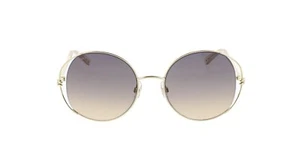 Swarovski SK230 32F Gold Shiny Round Metal Sunglasses 54-20-135 Crystal Swarov. - Picture 1 of 3