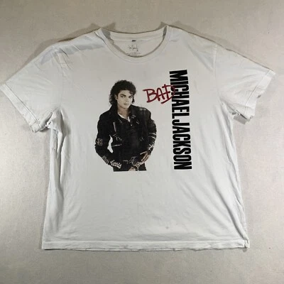 Camiseta H&M Michael Jackson Bad Album Para Hombre 2XL Blanca Manga Corta Foto 1 de 4