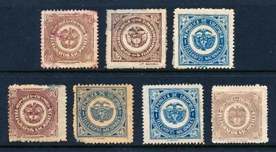 Columbia telegraph seals stamps (7) CV $35+ - Image 1 of 4