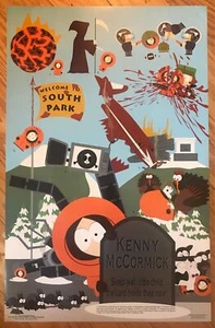 1997 South Park Kenny Deaths 22,25 Zoll x 34,5 Zoll Poster #3424 NEU Original  - Bild 1 von 1