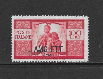 TRIESTE SCOTT 69 USADO F/VF - EDICIÓN 1949 100L CARMINE LAKE - AMG - SOBREIMPRESIÓN FTT. Foto 1 de 2