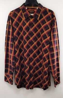 NUEVO CON ETIQUETAS Para Hombres Elegante Ben Sherman Formal Manga Larga Camisa de Vestir Negra Amarilla/Roja Talla 3XL Foto 1 de 4