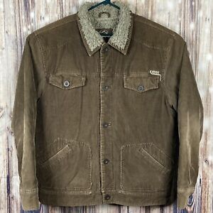 Vintage KIRRA Brown Corduroy Sherpa Jacket Medium Lined Insulated Button Up