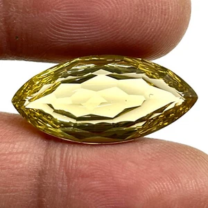 VVS 11.70 Cts Natural Lemon Citrine Quartz Marquise Custom Cut Loose Gemstone - Picture 1 of 20